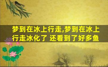 梦到在冰上行走,梦到在冰上行走冰化了 还看到了好多鱼